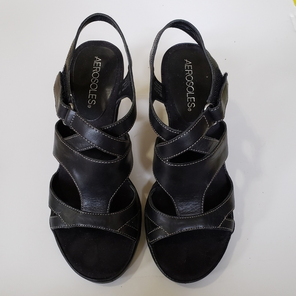 Black Aerosoles Platform Heels Sz 6